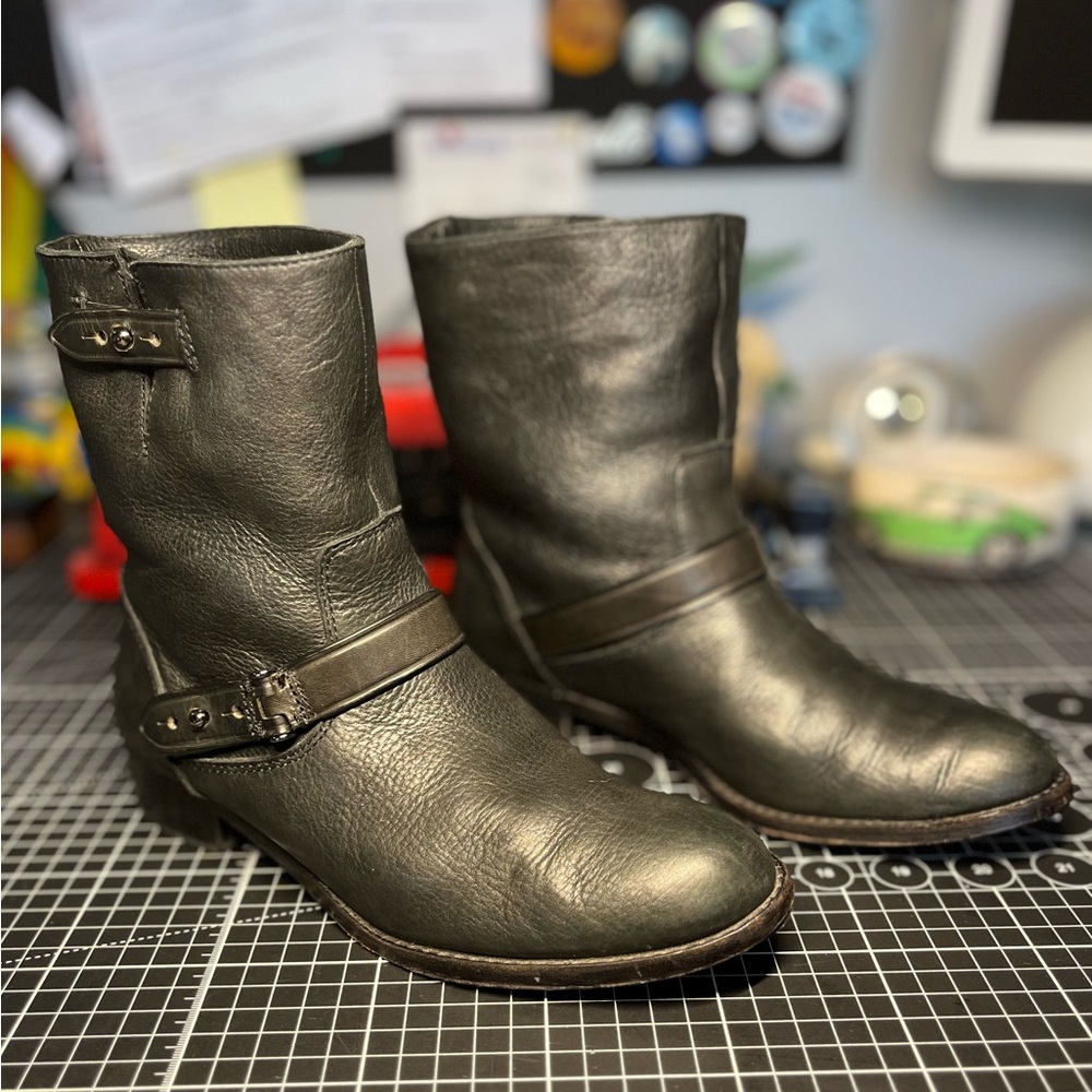 Coach Amy Ankle Boots - Black - Moto Style - 6.5B